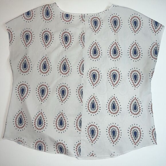 SHEIN Blouse Women 2X Peacock Boho Western Top Coastal Cowgirl Shirt Cowl Sleeve - Picture 6 of 11